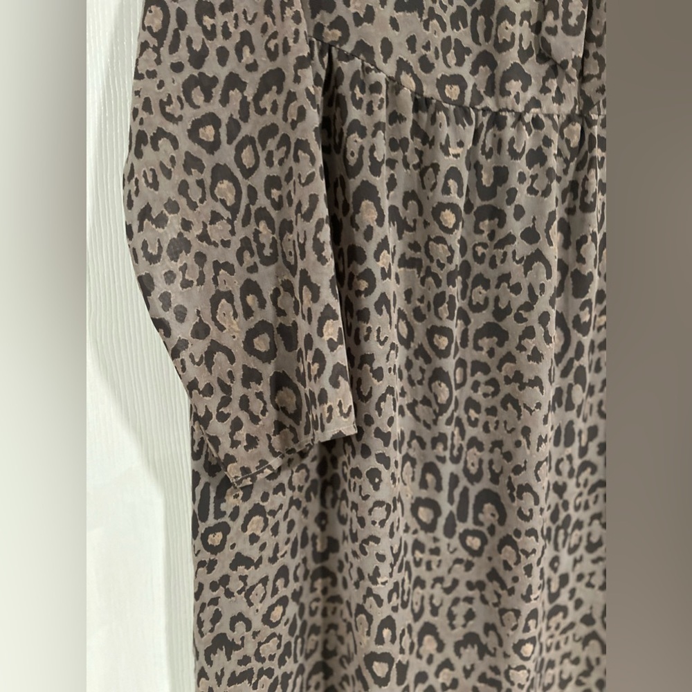 LOFT Tie Neck Animal Print Dress - Picture 5 of 7